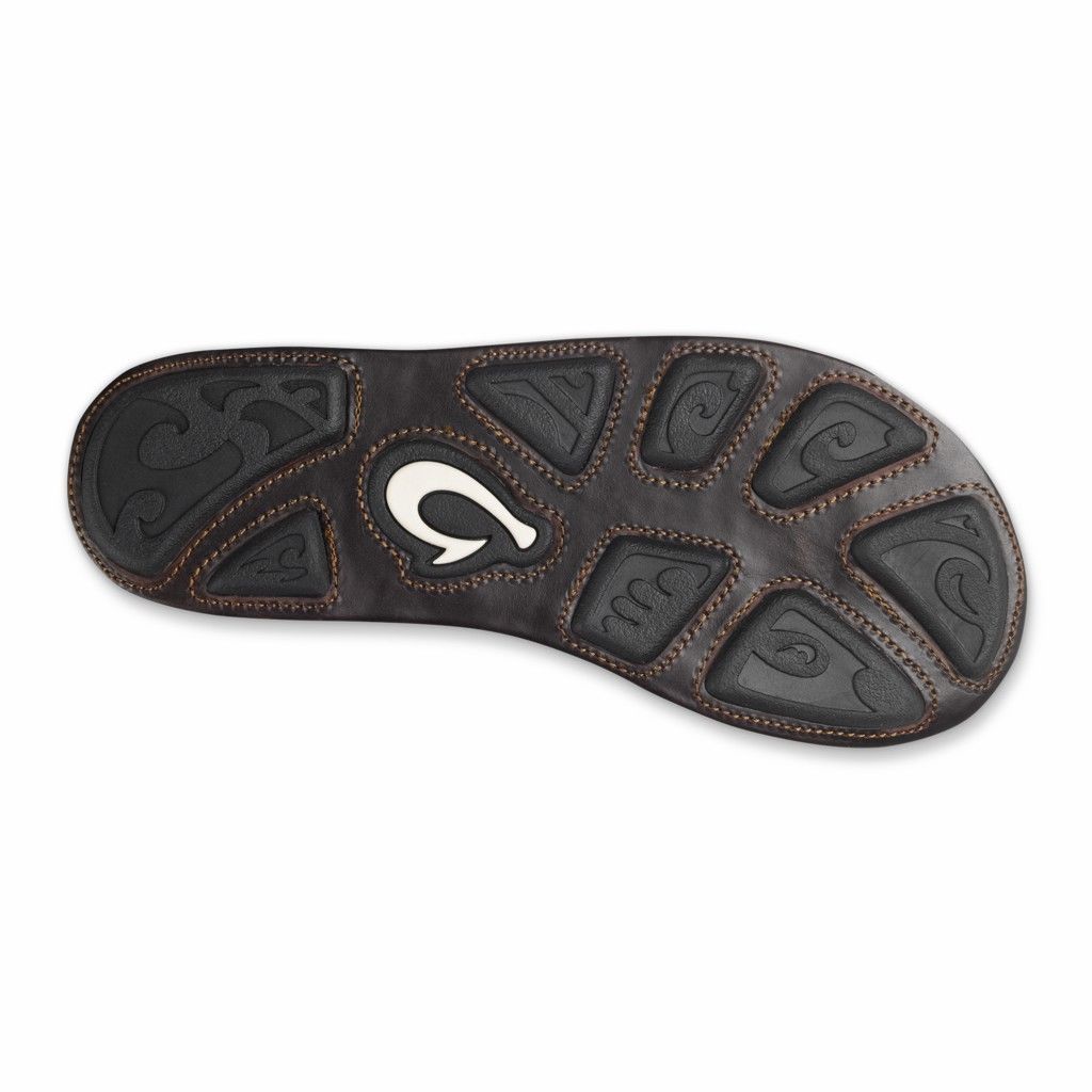 Olukai Men's Mea Ola Flip Flop - Tan / Dark Java US682-503